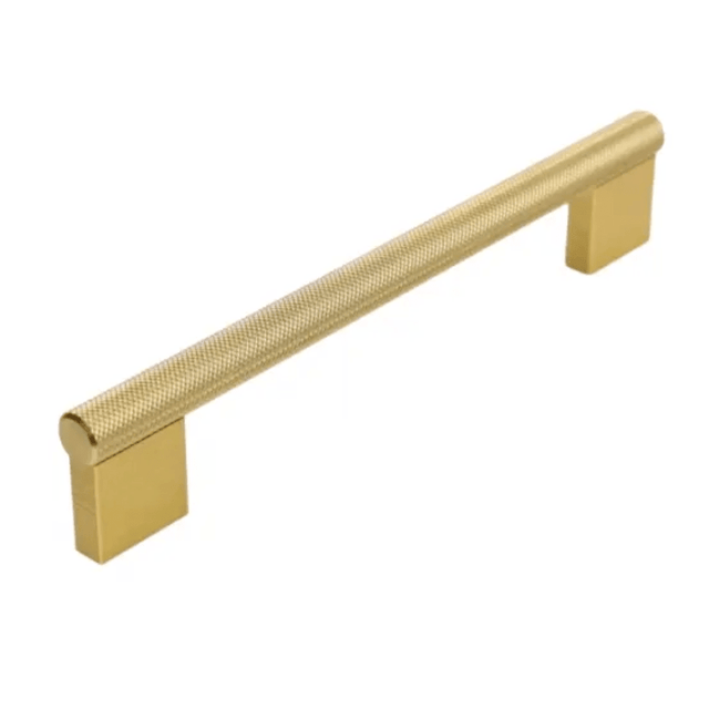 Broxburn Knurled Bar Handle – 192mm Brushed Brass Cabinet, Drawer & Cupboard Pull - Bedrooms Plus