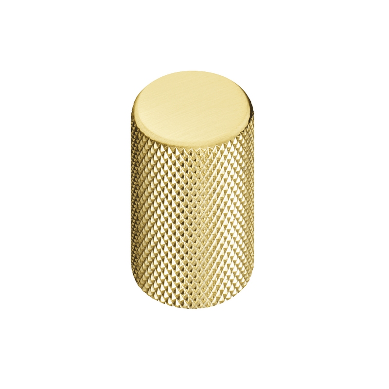 Broxburn Knurled Knob Handle - Brushed Brass Knurled Cabinet Door Handles - Bedrooms Plus