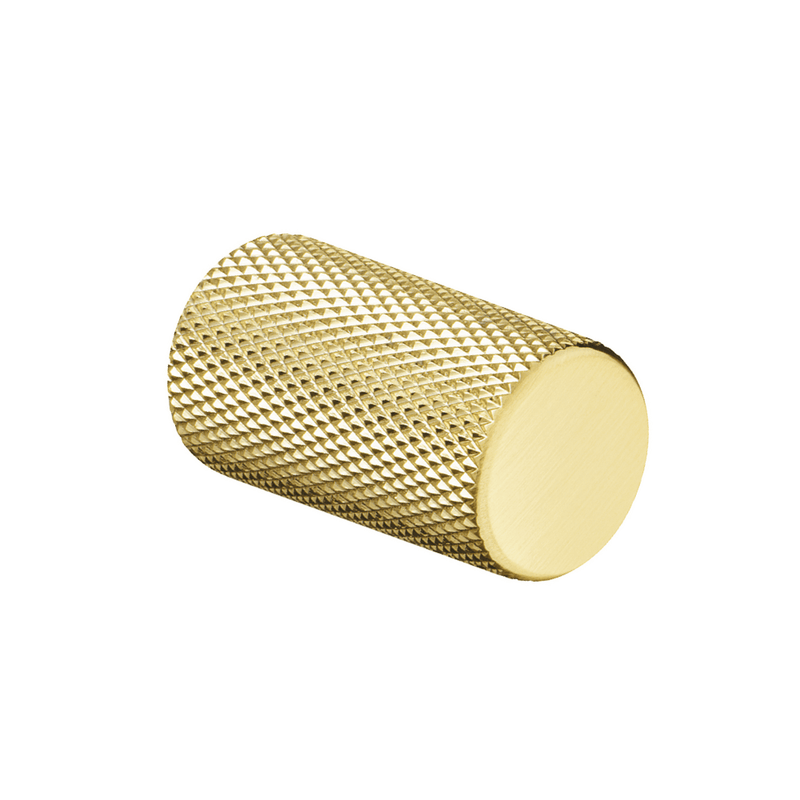 Broxburn Knurled Knob Handle - Brushed Brass Knurled Cabinet Door Handles - Bedrooms Plus