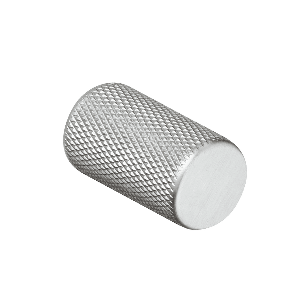 Broxburn Knurled Knob Handle – Stainless Steel Effect Knurled Cabinet & Drawer Pull - Bedrooms Plus