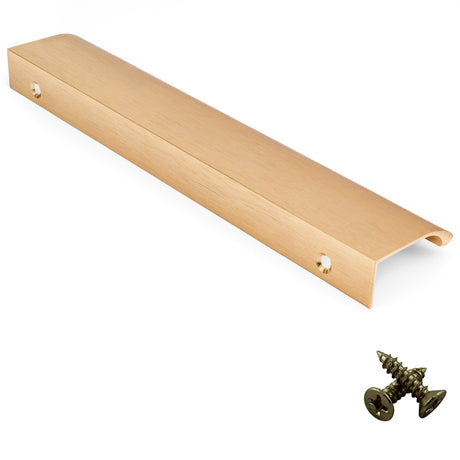 Brushed Brass Aluminium Cabinet Handle – Modern Cupboard, Drawer & Door Pull (Pack of 10) - Bedrooms Plus