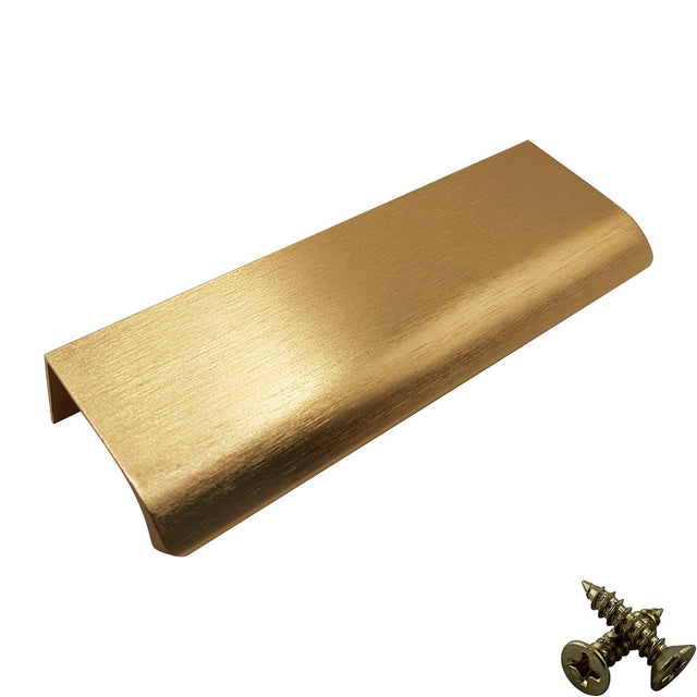 Brushed Brass Aluminium Cabinet Handle – Modern Cupboard, Drawer & Door Pull (Pack of 10) - Bedrooms Plus