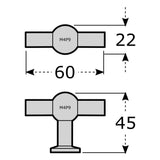 Brushed Nickel Cupboard Knob Handle M4TEC Trossach P9 - Bedrooms Plus