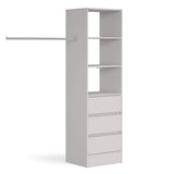 Cashmere 3 Drawer Soft Close Wardrobe Shelving Unit with Hanging Bars - Bedrooms Plus
