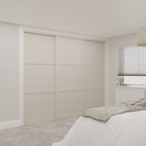 Cashmere Shaker Sliding Door Wardrobe Kit - 3 Door Cashmere Panels - Made To Measure - Bedrooms Plus