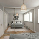 Classic Mirror Sliding Door Wardrobe Kit 3 Panels with Cashmere Steel Frame - Bedrooms Plus