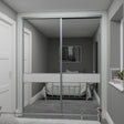 Classic Mirror & White Glass Sliding Door Wardrobe Kit 2 Panel with Silver Frame - Bedrooms Plus