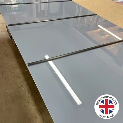 Curve Blue Glass & Mirror Sliding Door Wardrobe Kit 2 Panel - Bedrooms Plus