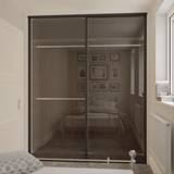 Curve Bronze Glass Sliding Door Wardrobe Kit 2 Panel with Brushed Black Frame - Bedrooms Plus