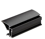 Curve Grey & Mirror Sliding Door Wardrobe Kit Wood Brushed Black Frame 4 Panel - Bedrooms Plus