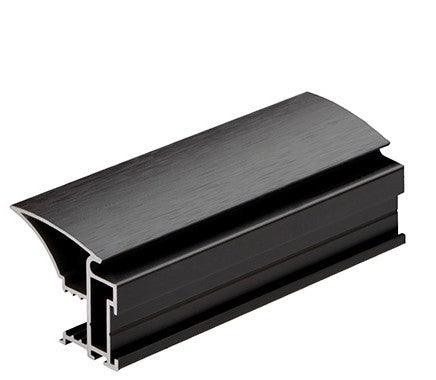 Curve Grey & Mirror Sliding Door Wardrobe Kit Wood Brushed Black Frame 4 Panel - Bedrooms Plus