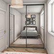 Curve Gunmetal Grey & Mirror 2 Door Sliding Wardrobe Doors - Bedrooms Plus