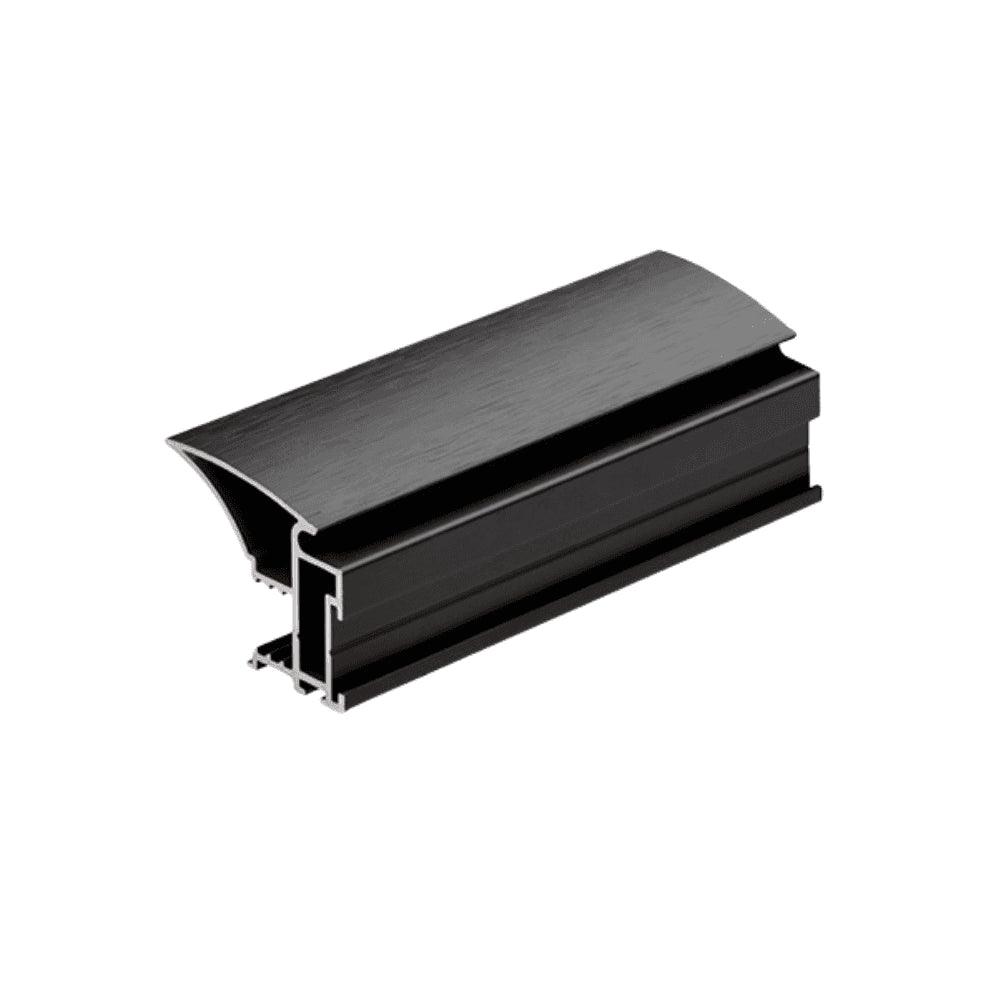 Curve Mirror Sliding Door Wardrobe Kit Wood 3 Panel Shorewood Brushed Black Frame - Bedrooms Plus