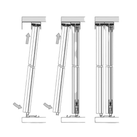 Curve Sliding Door Wardrobe Kit 4 Panel Satin Silver Frame - Bedrooms Plus