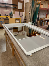 Curve Sliding Door Wardrobe Kit Satin Silver Frame Grey Glass 3 - Door Mirror - Bedrooms Plus