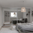 Curve Sliding Wardrobe Door Kit Mirror 4 - Door Satin Silver Frame - Bedrooms Plus