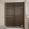 Curve Sliding Wardrobe Door Kit Reeded Glass 2 - Door Matt Black Frame - Bedrooms Plus