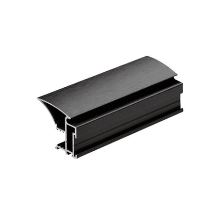 Curve White Glass Sliding Door Wardrobe Kit 2 Panel Brushed Black Frame - Bedrooms Plus