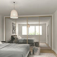 Express Silver Mirror Sliding Door Wardrobe Kit with Satin Champagne Frame 4 Door - Bedrooms Plus