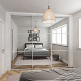 Heritage Mirror Sliding Door Wardrobe Kit 3 Panel with Silver Frame - Bedrooms Plus