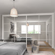 Heritage Mirror Sliding Door Wardrobe Kit 4 Panel with White Steel Frame - Bedrooms Plus