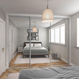 Heritage Sliding Door Wardrobe Kit Silver Mirror with White Steel Frame 3 Panel - Bedrooms Plus
