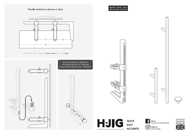 H-JIG Herramienta de guía de plantilla de taladro de manija de gabinete de puerta de cocina ajustable