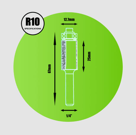 Key Blades Bottom Bearing Cutter 1/4" x 12mm x 25.4mm - R10 - Bedrooms Plus