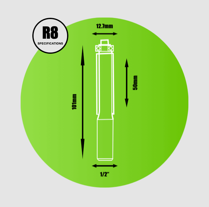 Key Blades Bottom Bearing Guided Cutter 1/2"x12.7mmx50mm - R8 - Bedrooms Plus