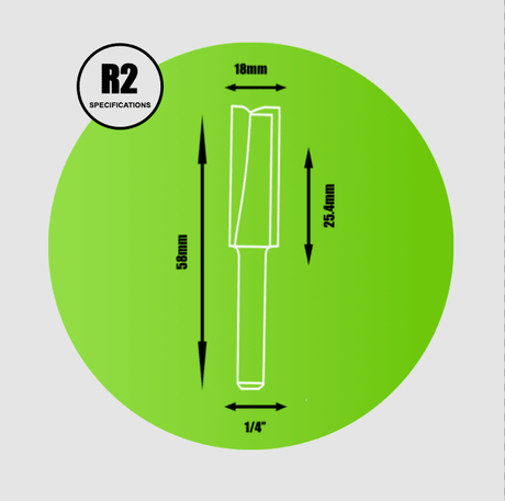 Key Blades Straight Router Cutter 1/4" x 18mm x 25.4mm - R2 - Bedrooms Plus