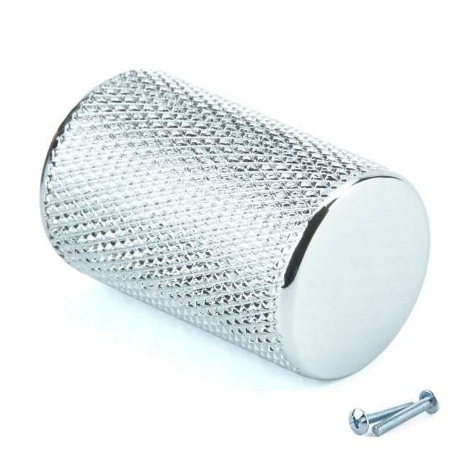 Knurled Chrome Cupboard Knob Handle M4TEC Watten O8 - Bedrooms Plus