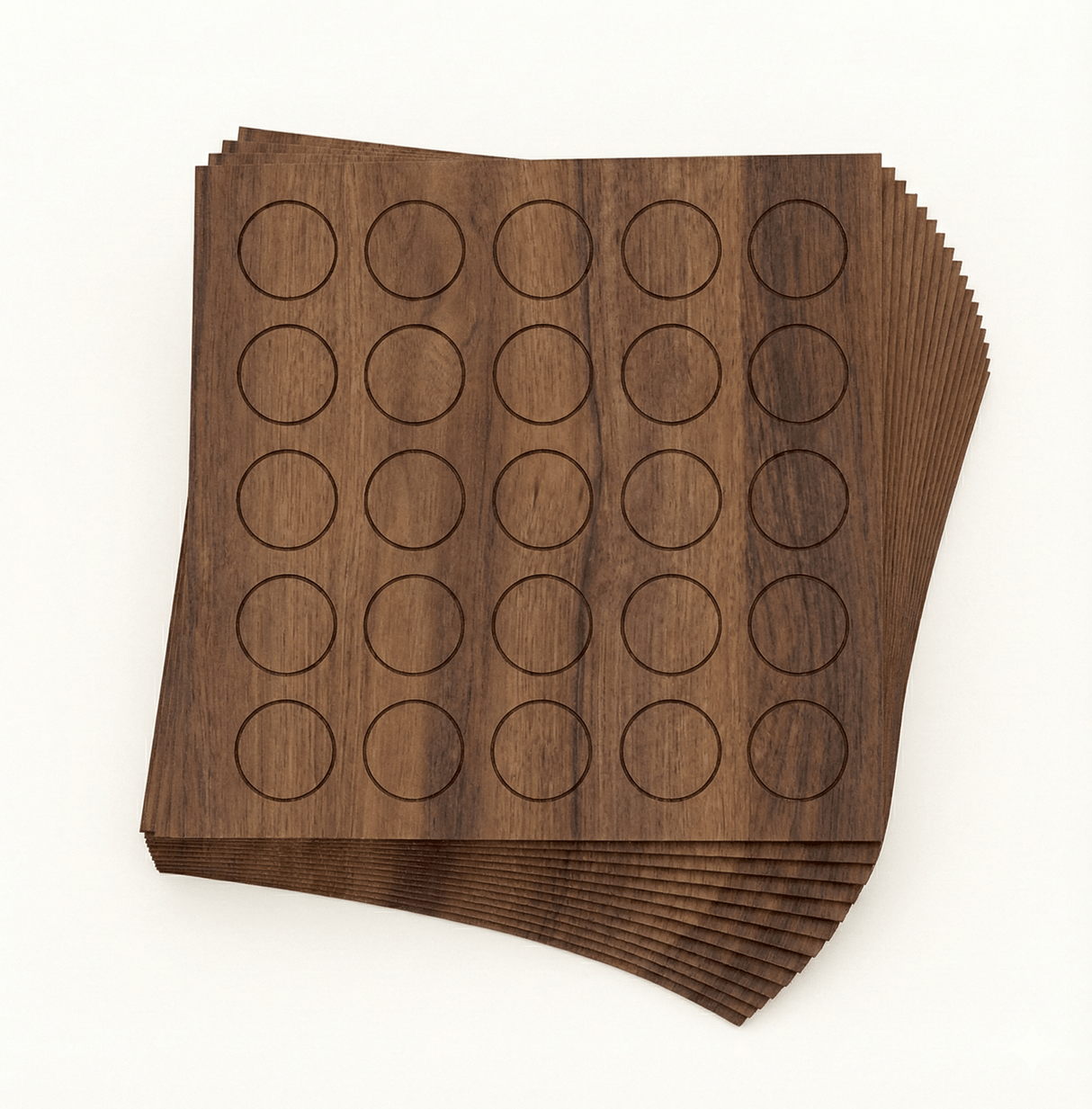 KwikCaps Self Adhesive Screw Cover Caps - Tobacco Aida Walnut / Finsa Nogal Valentina 1AS (353) H3704 ST15 - Bedrooms Plus