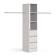 Light Grey 3 Drawer Soft Close Wardrobe Shelving Unit with Hanging Bars - Bedrooms Plus