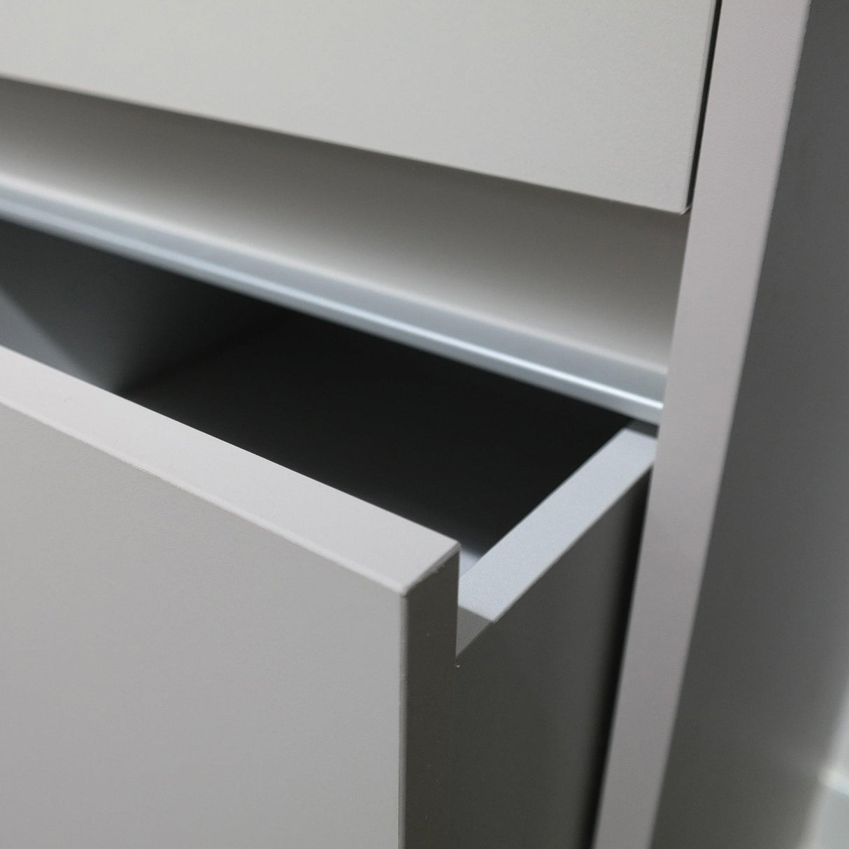 Light Grey 3 Drawer Soft Close Wardrobe Shelving Unit with Hanging Bars - Bedrooms Plus