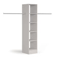 Light Grey Deluxe Tower Shelving Unit with 5 Shelves and Hanging Bars - Bedrooms Plus