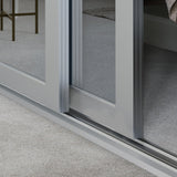 Light Grey Shaker Sliding Door Wardrobe Kit - 4 Door Full Panel Mirror - Made To Measure - Bedrooms Plus