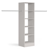 Light Grey Wardrobe Shelving Unit with 5 Shelves and Hanging Bars - Bedrooms Plus