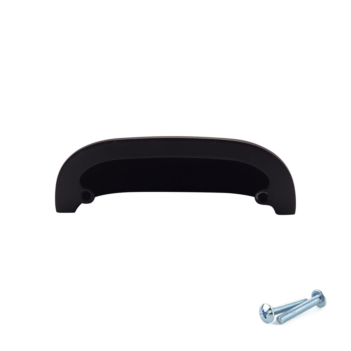 M4TEC 64mm Matte Black Cup Handle - Modern Zinc Drawer & Kitchen Cabinet Pull (VG5 Series) - Bedrooms Plus