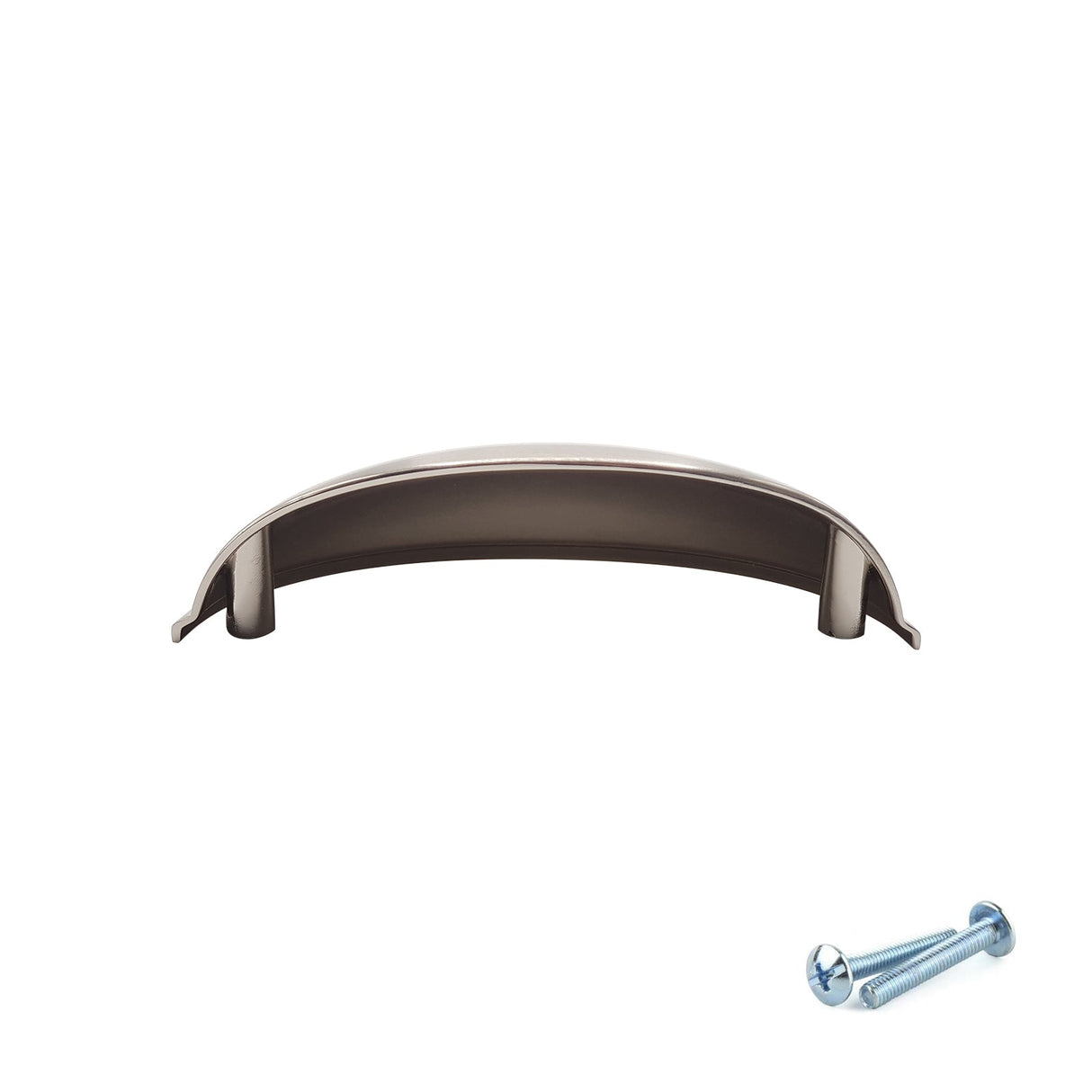 M4TEC 77mm Brushed Nickel Cup Handle - Modern Zinc Kitchen Cabinet & Drawer Pull (VG6 Series) - Bedrooms Plus