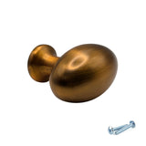 M4TEC Aged Brass Oval Knob Handle – VG8 Series (36mm Cabinet, Drawer & Cupboard Knob) - Bedrooms Plus