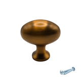 M4TEC Aged Brass Oval Knob Handle – VG8 Series (36mm Cabinet, Drawer & Cupboard Knob) - Bedrooms Plus