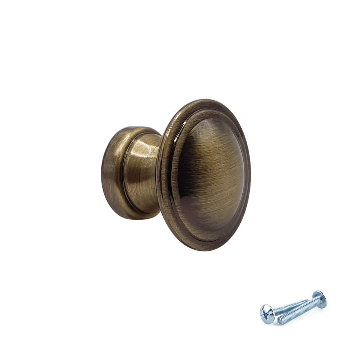 M4TEC Antique Brass Knob Handle Door, Drawer & Cupboard VE5 Series - Bedrooms Plus