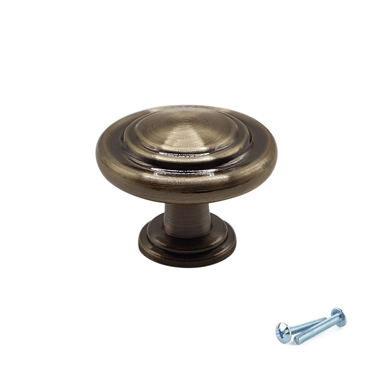 M4TEC Antique Brass Knob Handle: VE7 Series - Bedrooms Plus