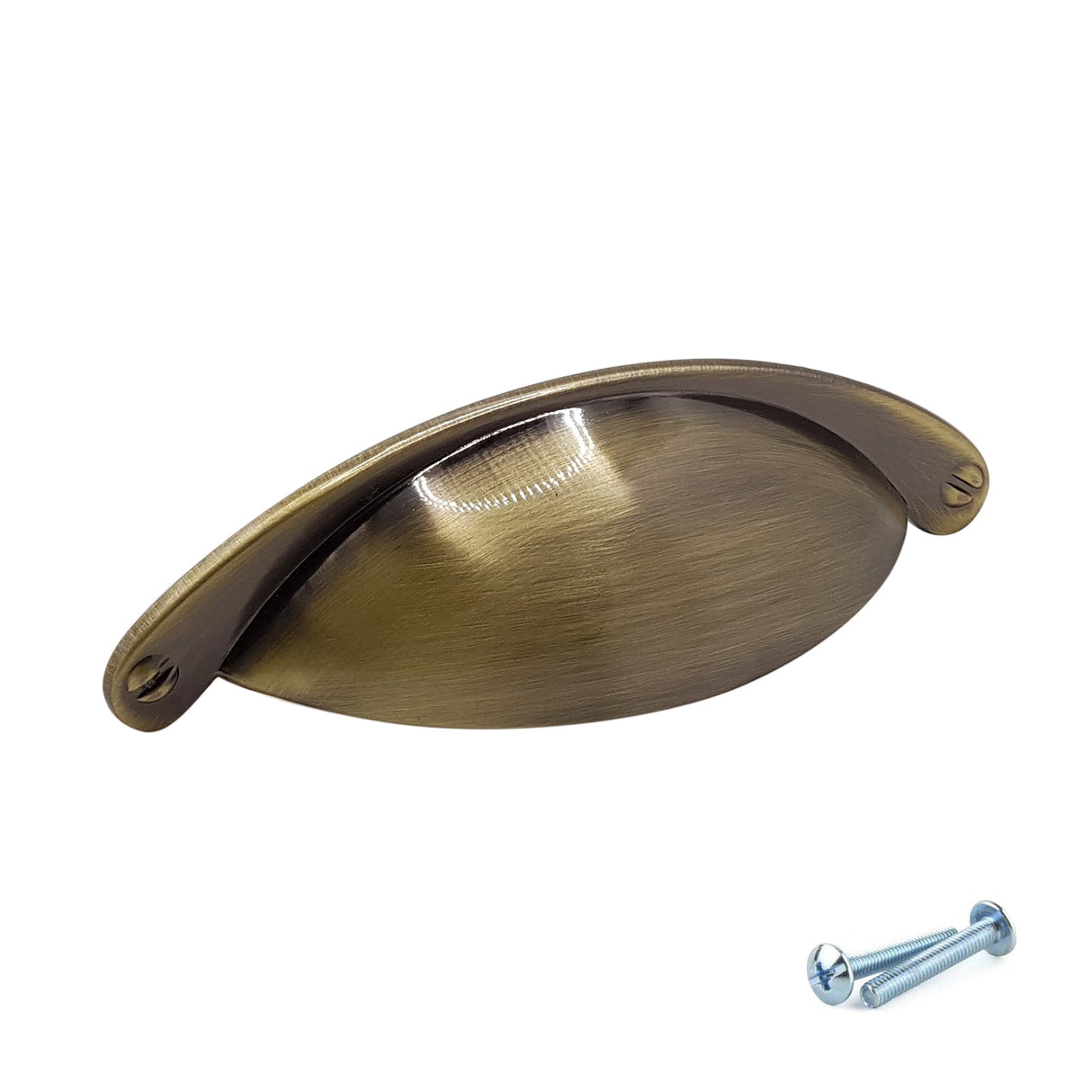 M4TEC Antique Brass Medium Cup Handle: VD9 series - Bedrooms Plus