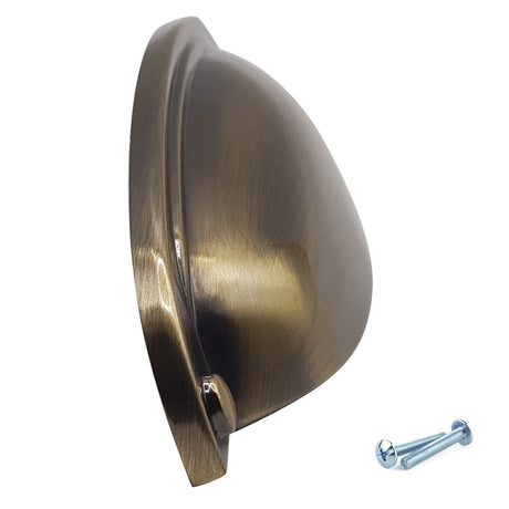 M4TEC Antique Brass Thin Cup Handle: VD8 series - Bedrooms Plus