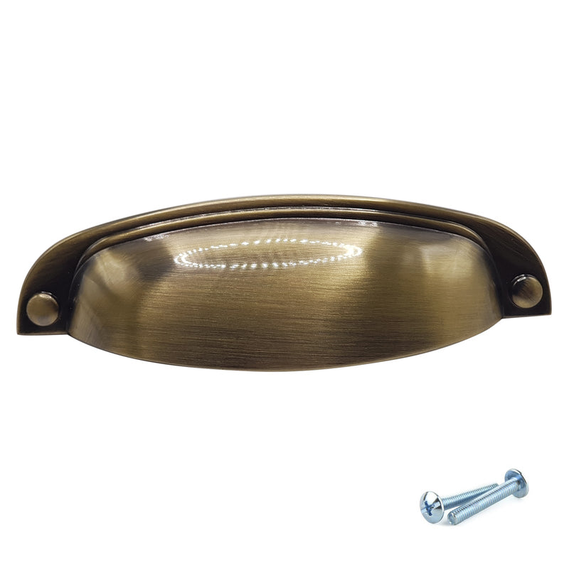 M4TEC Antique Brass Thin Cup Handle: VD8 series - Bedrooms Plus