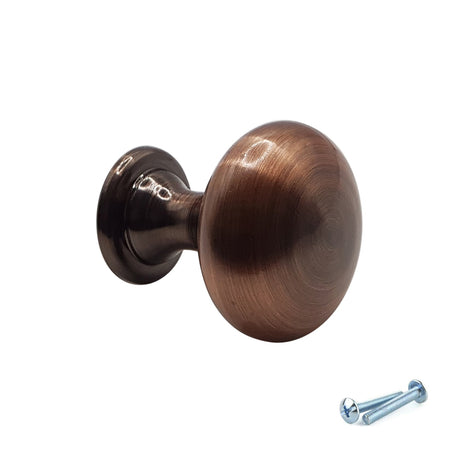M4TEC Antique Copper Knob Handle – VH4 Series (29mm Cabinet, Drawer & Cupboard Knob) PACK OF 10 - Bedrooms Plus