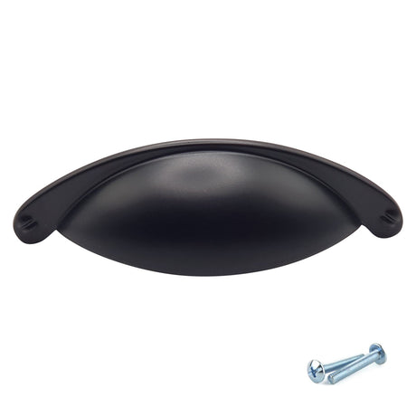 M4TEC Black Cup Handle – Door, Drawer & Cupboard Pull (VD9 Series) - Bedrooms Plus