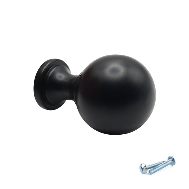 M4TEC Black Round Knob Handle – VG9 Series (25mm Cabinet, Drawer & Cupboard Knob) - Bedrooms Plus