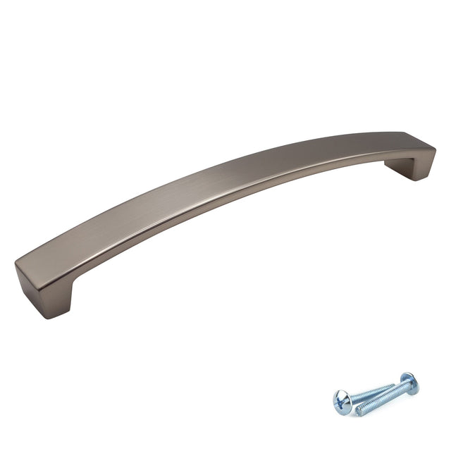 M4TEC Bow Pull Handle Matt Satin Nickel VE9 - Bedrooms Plus